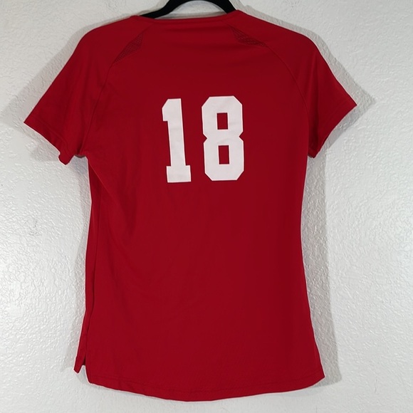 ADIDAS HI LO JERSEY RED & WHITE SHORT SLEEVE SIZE SMALL NEW - Picture 4 of 10